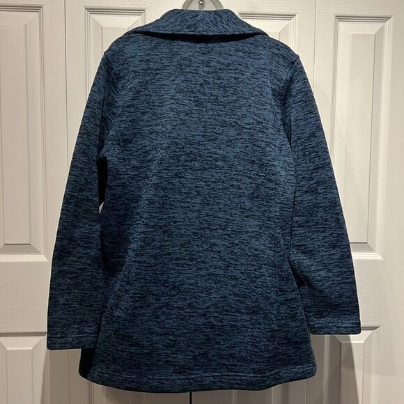 Lands’‎ End “Evening Blue Heather” Sweater Fleece Jacket Size M (10-12) - Picture 8 of 15